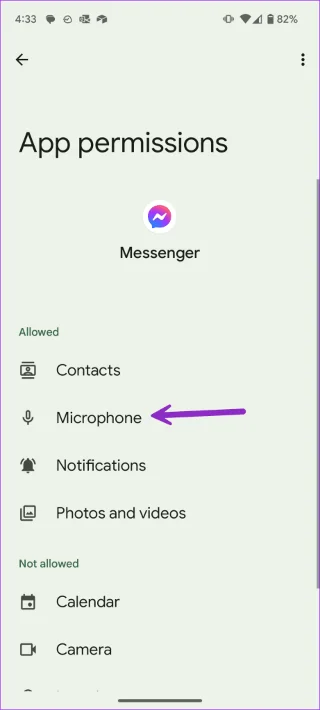 Paramètres microphone Android