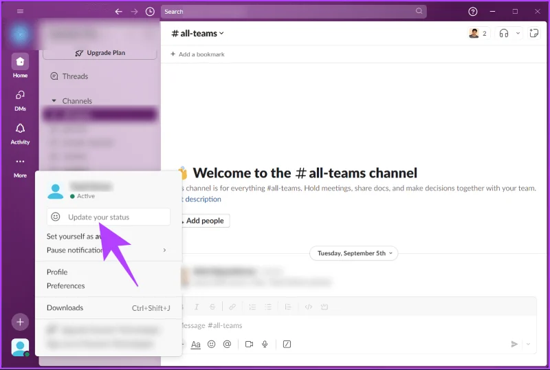 Come mantenere sempre attivo lo stato Slack