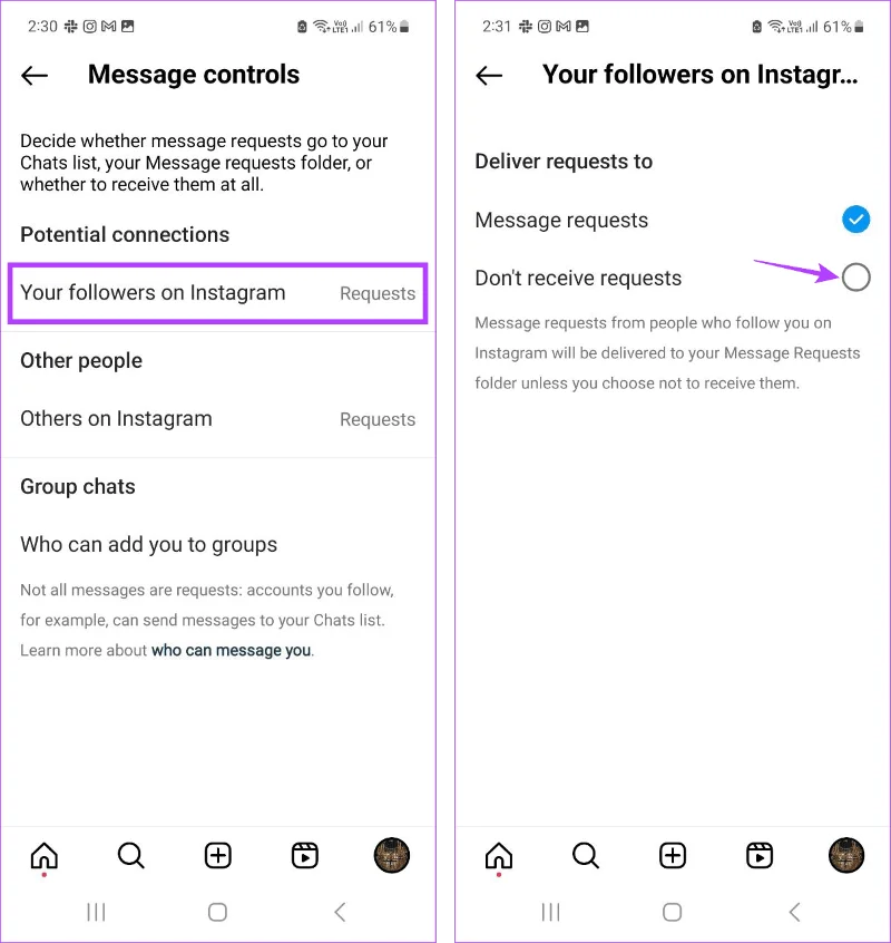 Comment arrêter de recevoir des messages directs sur Instagram sans blocage