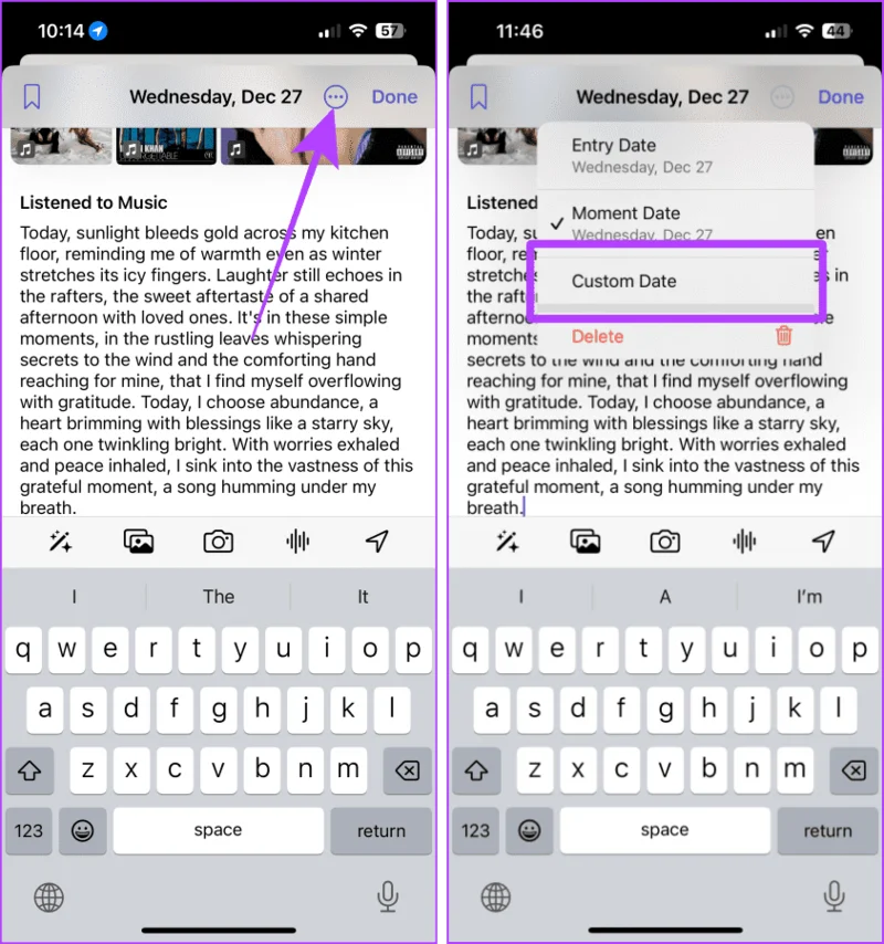 Hoe u de Journal-app op uw iPhone gebruikt