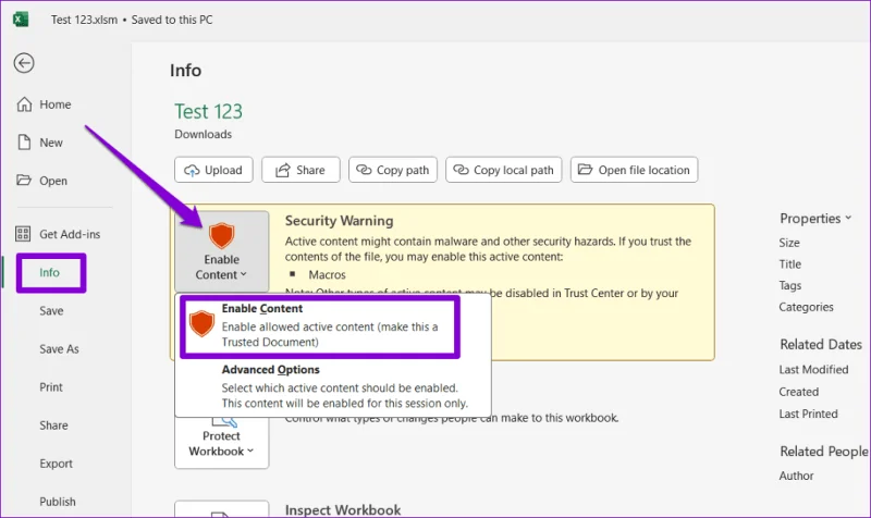 أهم 6 إصلاحات لخطأ Microsoft في حظر وحدات الماكرو في Excel لنظام التشغيل Windows