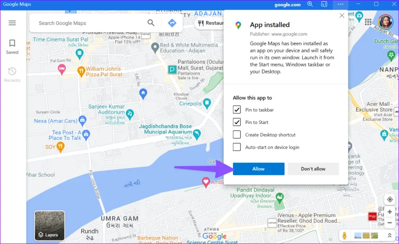 Cómo utilizar Google Maps en una PC con Windows