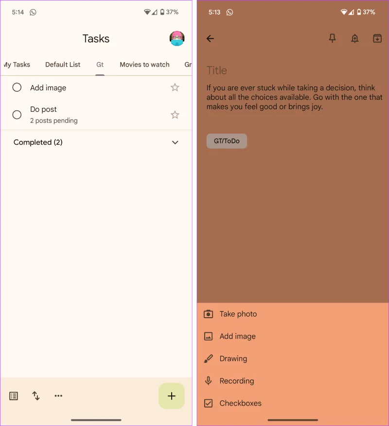 Google Tasks vs Google Keep: cuál es mejor