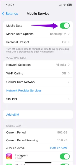 Top 9 oplossingen voor de fout 'Kan mobiel datanetwerk niet activeren' op de iPhone