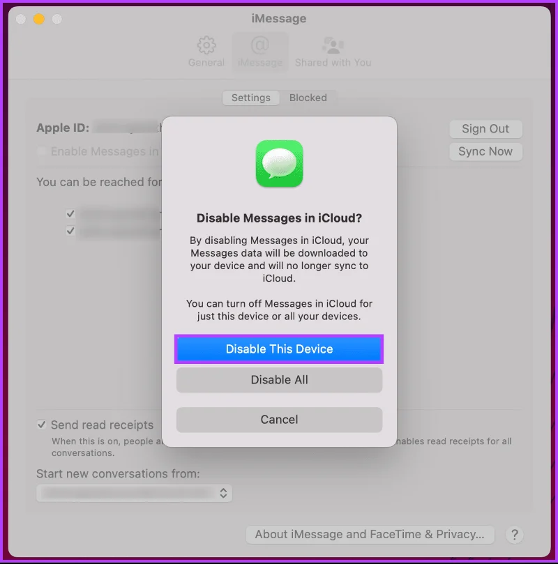 Cómo desactivar iMessage en Mac o iPhone