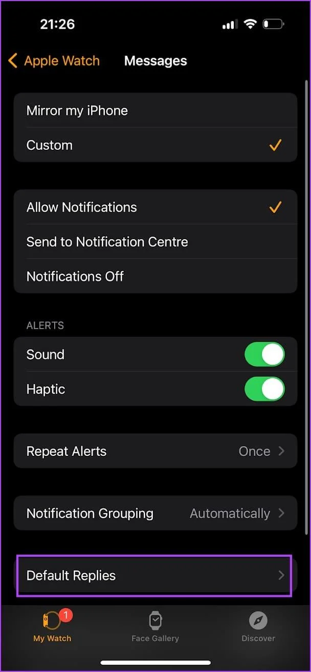 Comment désactiver les accusés de lecture pour Apple Watch uniquement