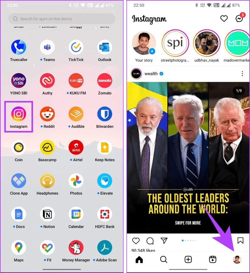 Comment voir les liens récemment ouverts sur Instagram