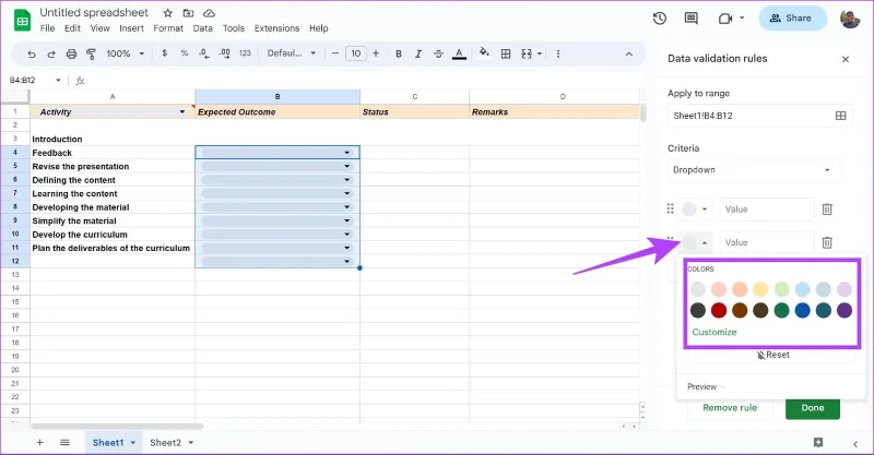 Come creare, modificare ed eliminare elenchi a discesa in Fogli Google