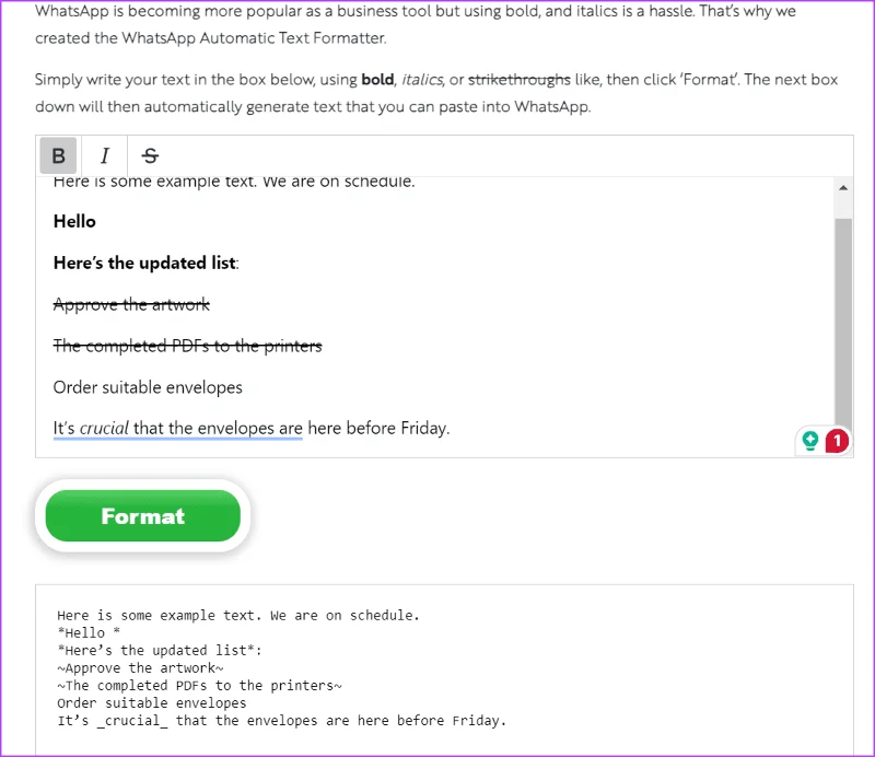 Online Textformatierungswerkzeuge