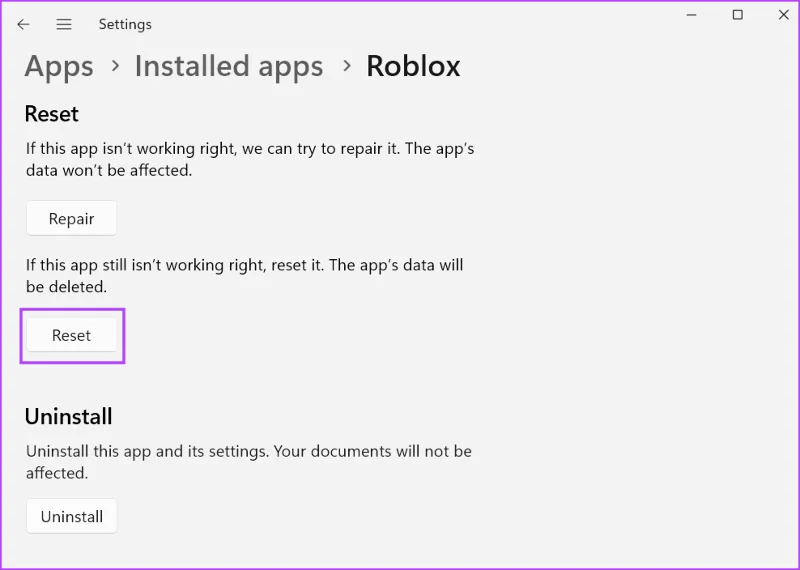 Las 8 formas principales de solucionar el 'Código de error 610 de Roblox' en Windows 11
