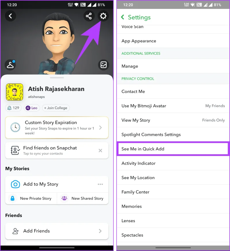 Ustawienia prywatności na Snapchacie