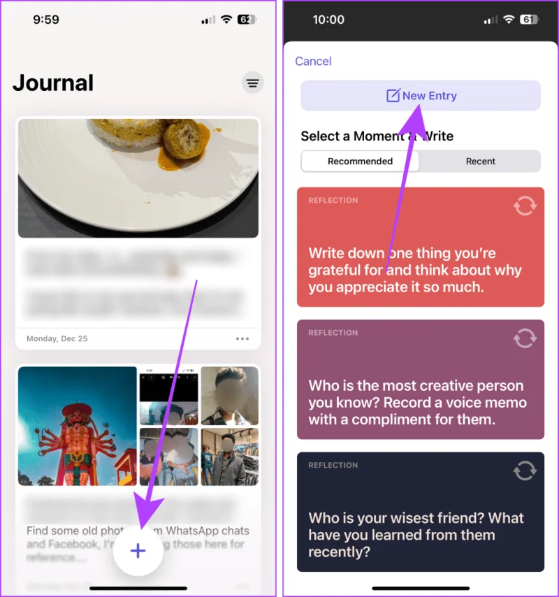 Hoe u de Journal-app op uw iPhone gebruikt
