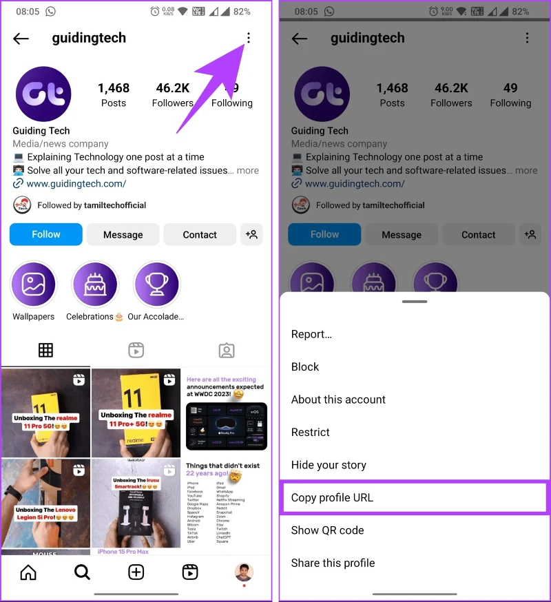Come condividere il collegamento al tuo profilo Instagram