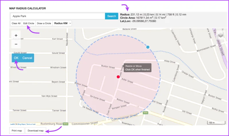 Come disegnare un raggio su Google Maps