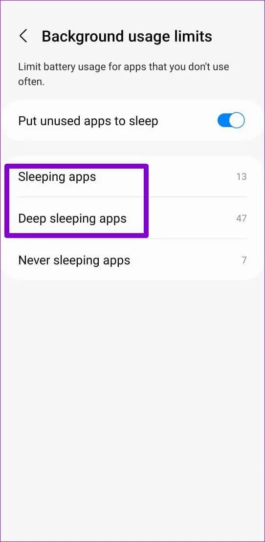 Comment gérer les applications en veille sur le téléphone Samsung Galaxy