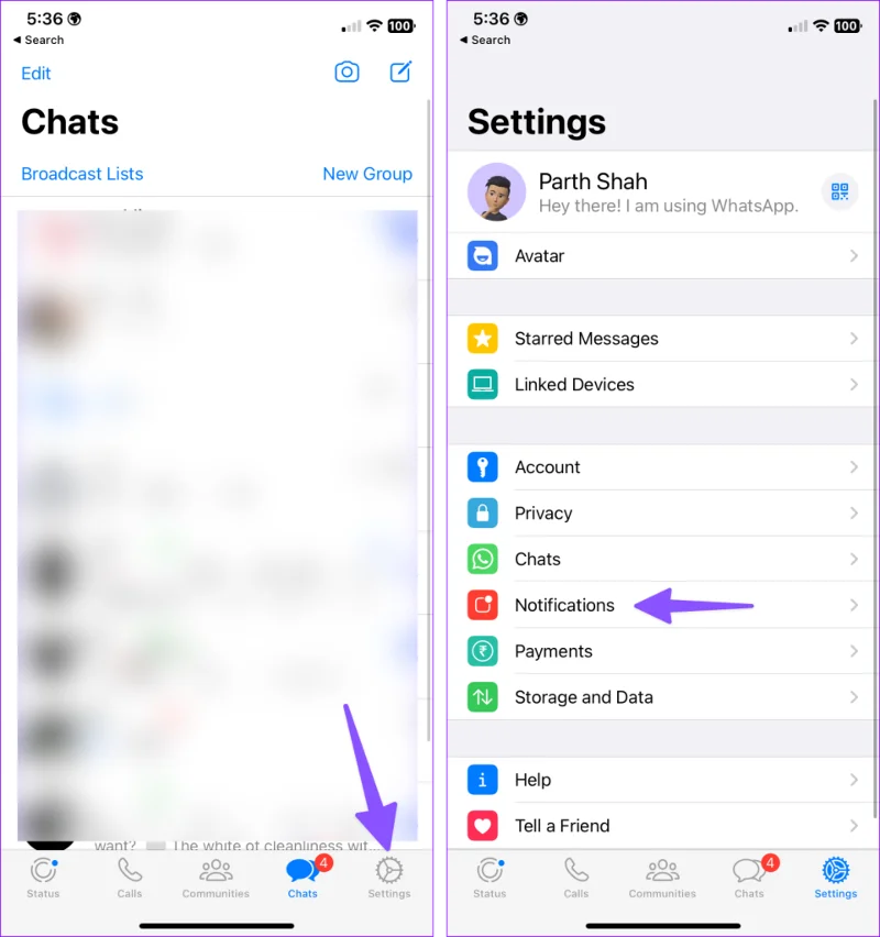 Comment désactiver les notifications de réactions sur WhatsApp