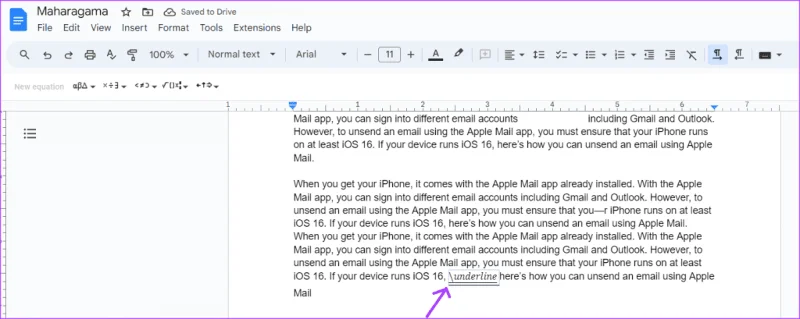 3 meilleures façons de souligner deux fois le texte dans Google Docs
