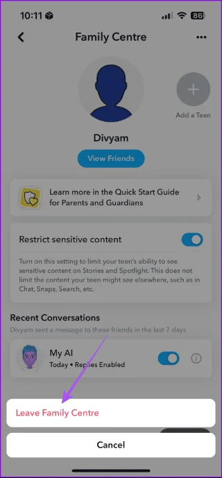 Come impostare il controllo genitori su Snapchat