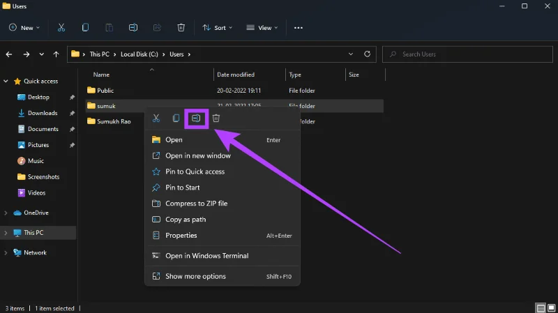 Cómo cambiar el nombre de la carpeta de usuario en Windows 11