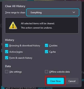 Firefoxの自動入力から保存された情報を削除する方法