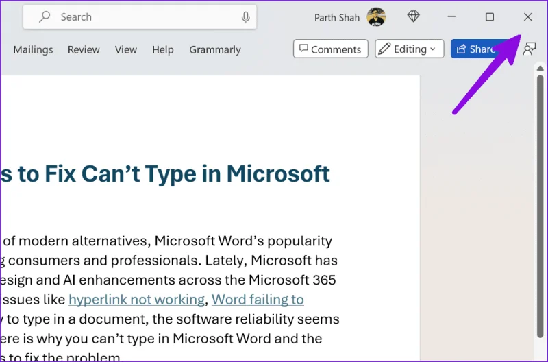 解決無法在 Microsoft Word 中輸入的 10 種最佳方法