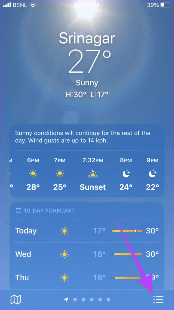 Agregar ciudades a la app Weather