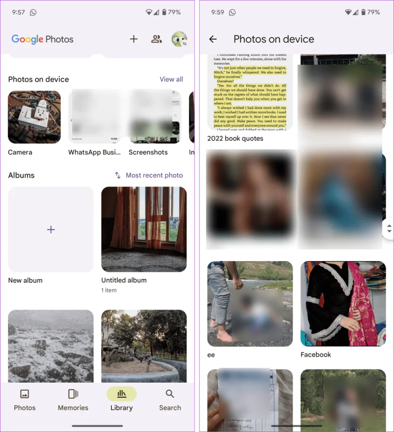 Quelle est la différence entre un album et un dossier dans Photos