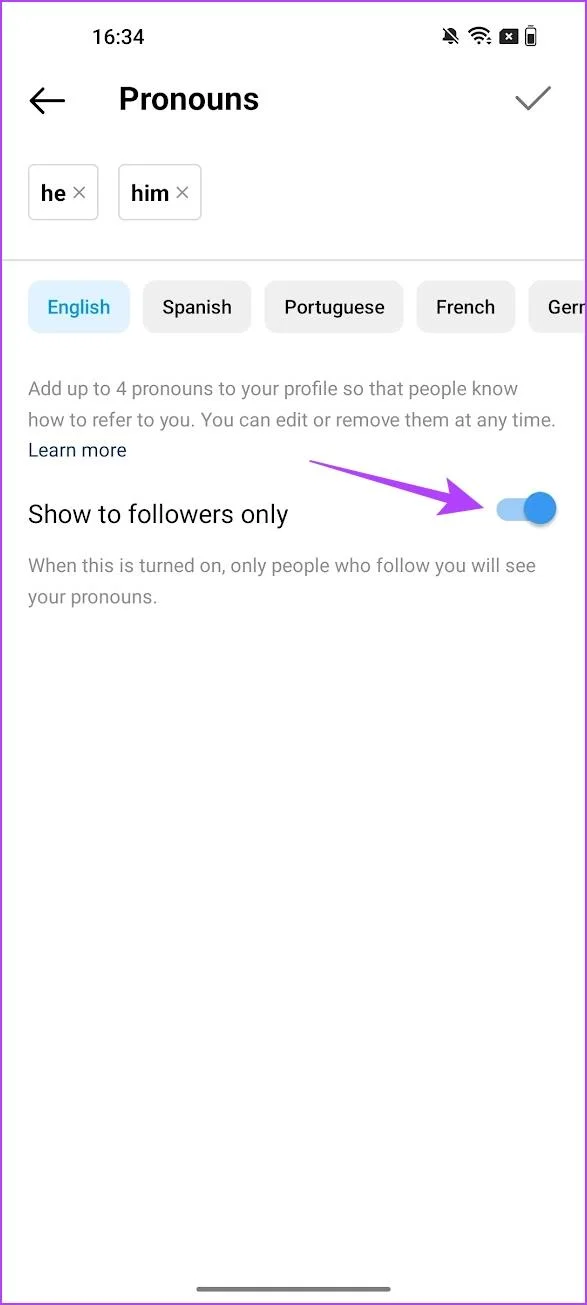 Come aggiungere i tuoi pronomi sul profilo Instagram