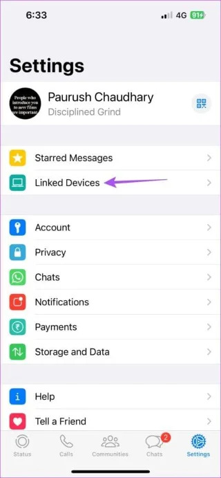 วิธีออกจากระบบอุปกรณ์ที่เชื่อมโยงจากบัญชี WhatsApp