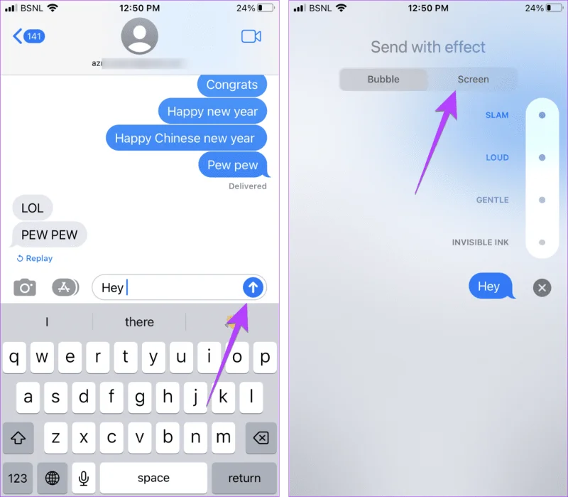 Top 9 iMessage-trucs zoals Pew Pew om speciale effecten op de iPhone toe te voegen