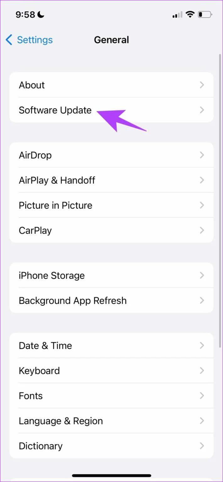 iPhoneのソフトウェアアップデート検出