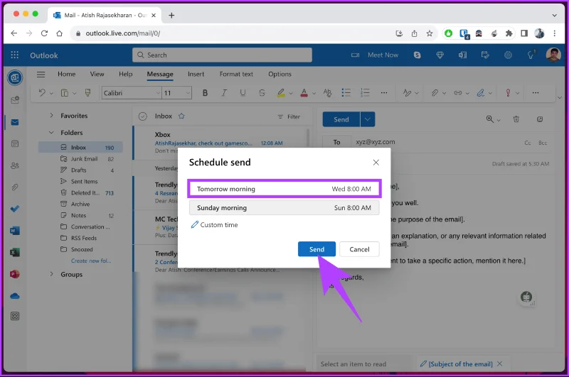 Come pianificare le e-mail in Outlook su qualsiasi piattaforma
