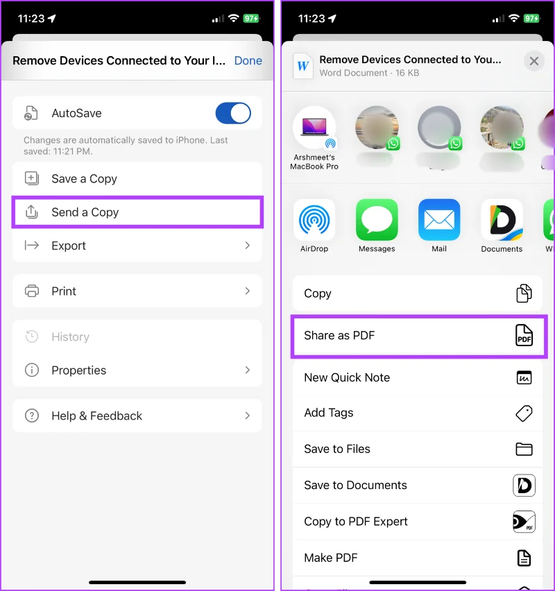 4 eenvoudige en snelle manieren om Word naar PDF te converteren op iPhone en iPad