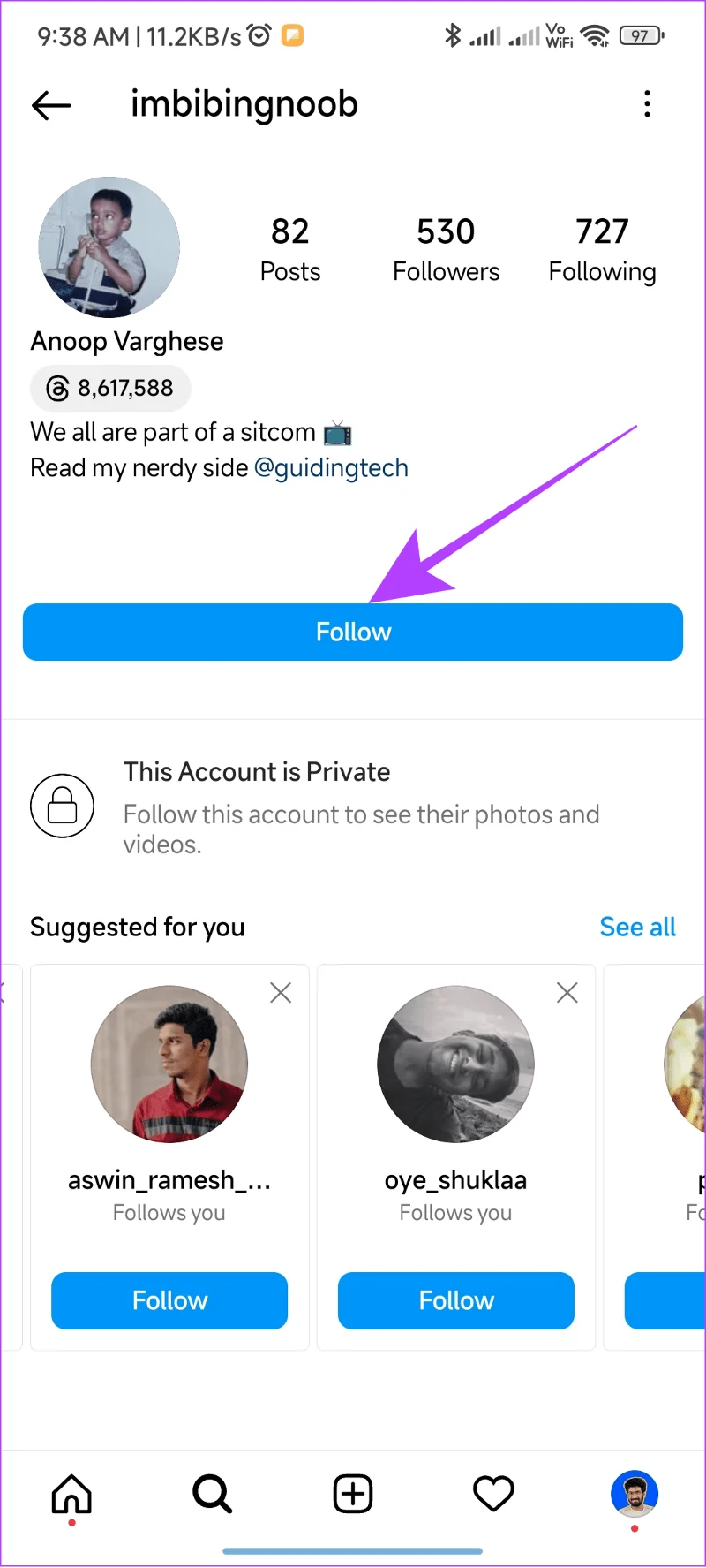 Pouvez-vous envoyer un message à un compte privé sur Instagram