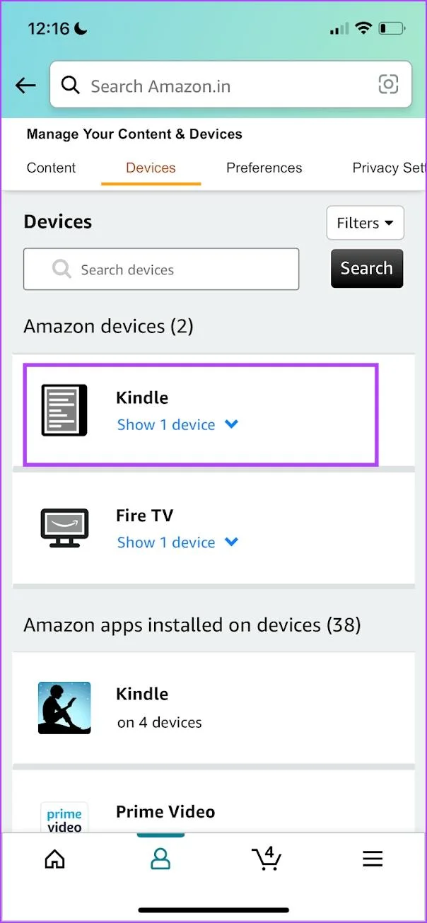 Come cambiare account Amazon su Kindle