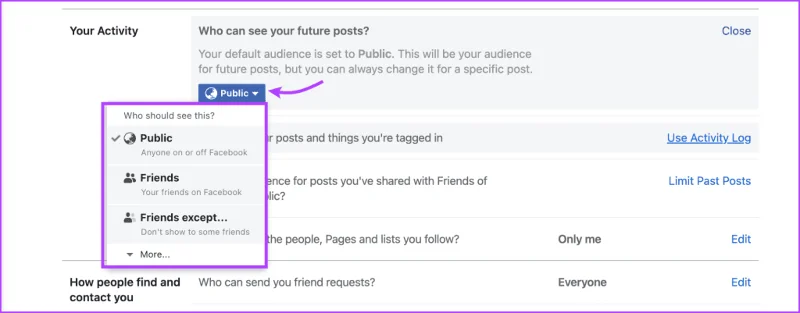 Comment masquer toutes les publications sur Facebook du public ou des amis
