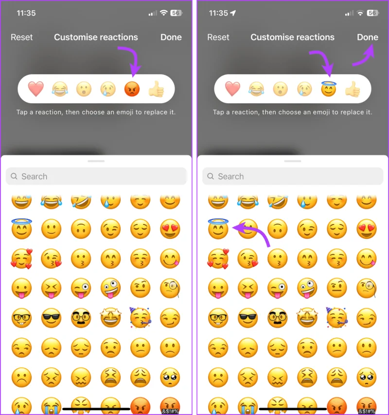 Hoe te reageren op Instagram-berichten met verschillende Emoji's