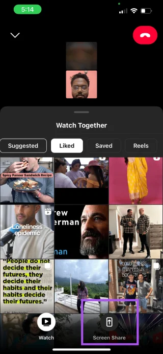 Come condividere lo schermo nelle videochiamate di Instagram