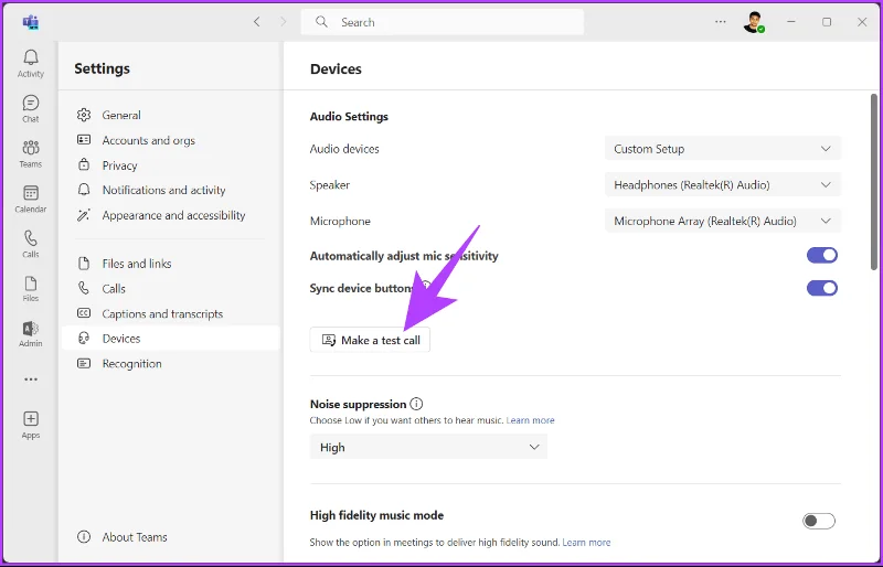 Comment tester l'audio dans Microsoft Teams