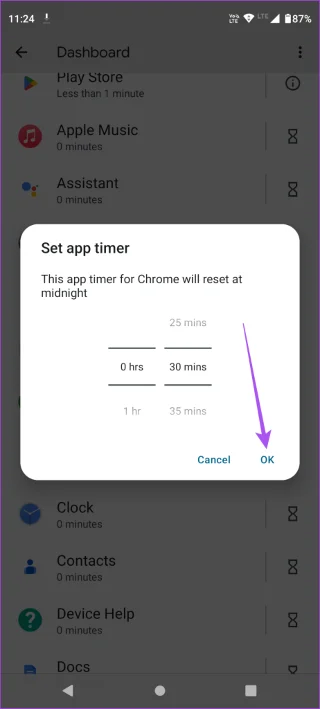 App-limieten instellen op Android
