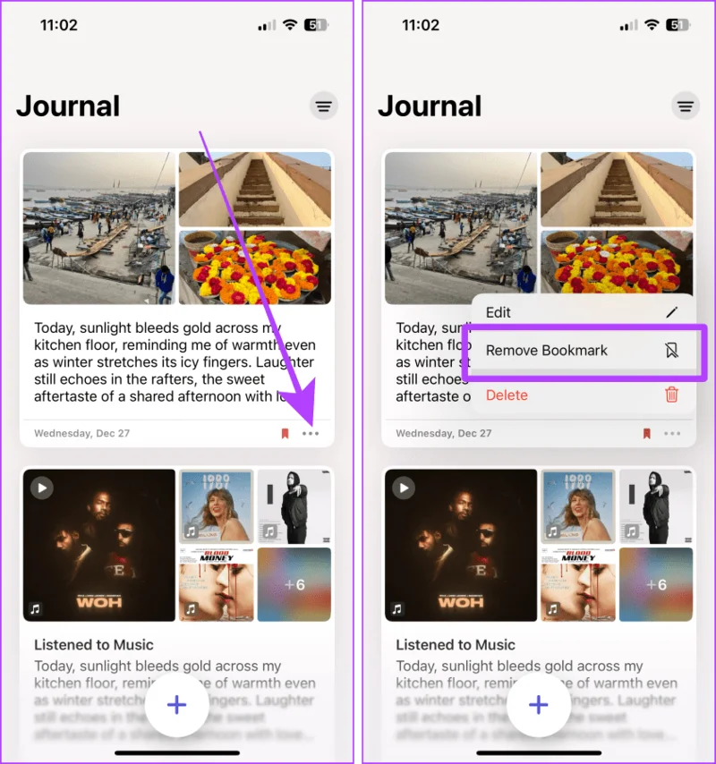 Hoe u de Journal-app op uw iPhone gebruikt