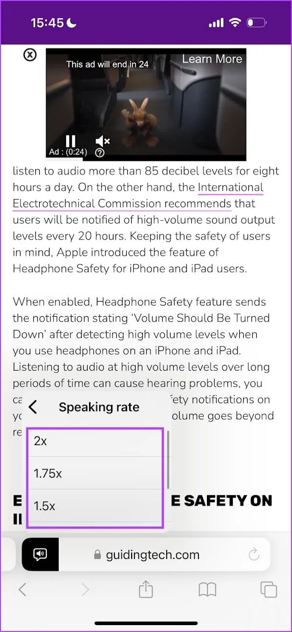 Hoe u een webpagina hardop kunt voorlezen in Safari op de iPhone