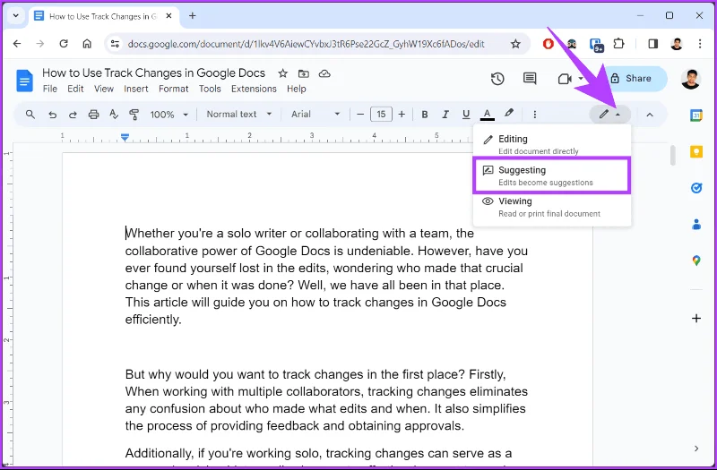 Comment utiliser le suivi des modifications dans Google Docs