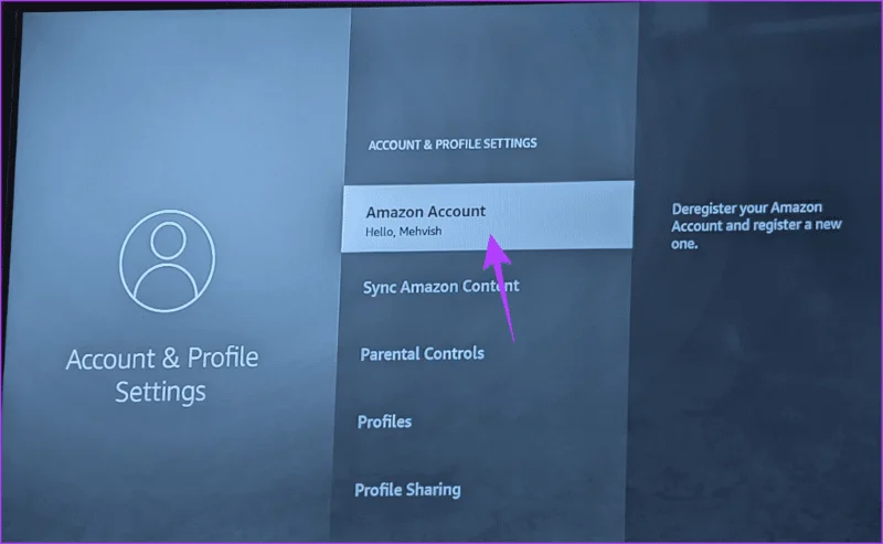 Choisir le compte Amazon