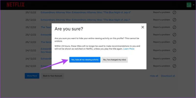 Come visualizzare e reimpostare la cronologia visualizzazioni di Netflix