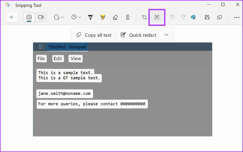 Cómo utilizar las acciones de texto de la herramienta Recortes en Windows 11