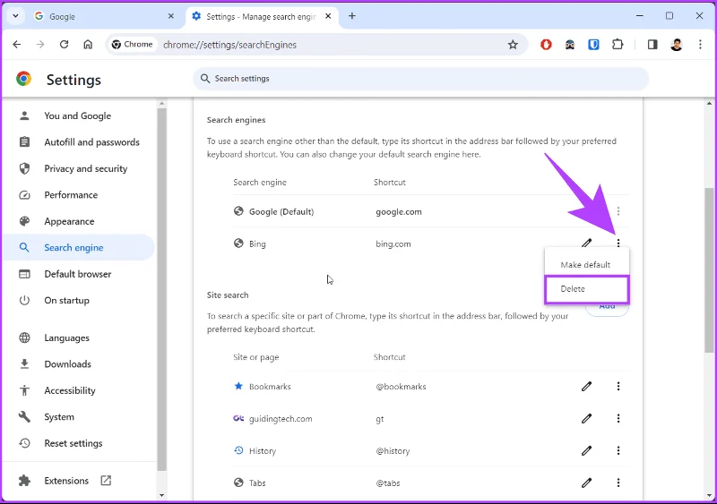 Hoe u een aangepaste zoekmachine als standaard instelt in Chrome