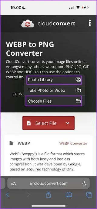 Hoe WEBP-afbeeldingen naar JPG/PNG op iPhone te converteren