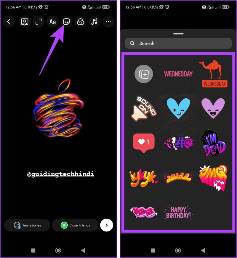 Come taggare/menzionare qualcuno nella storia di Instagram senza che venga mostrato