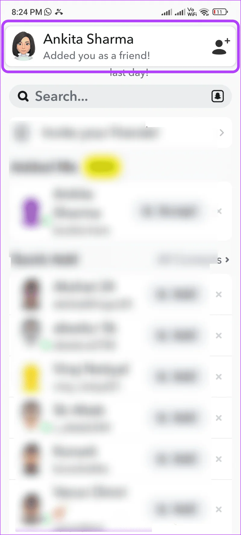 6 modi per vedere chi ti ha aggiunto o ti ha aggiunto di nuovo su Snapchat